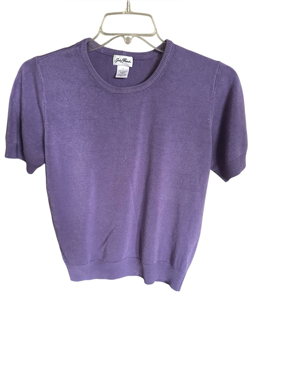 Short Sleeve Crewneck Knit Top in Lavender